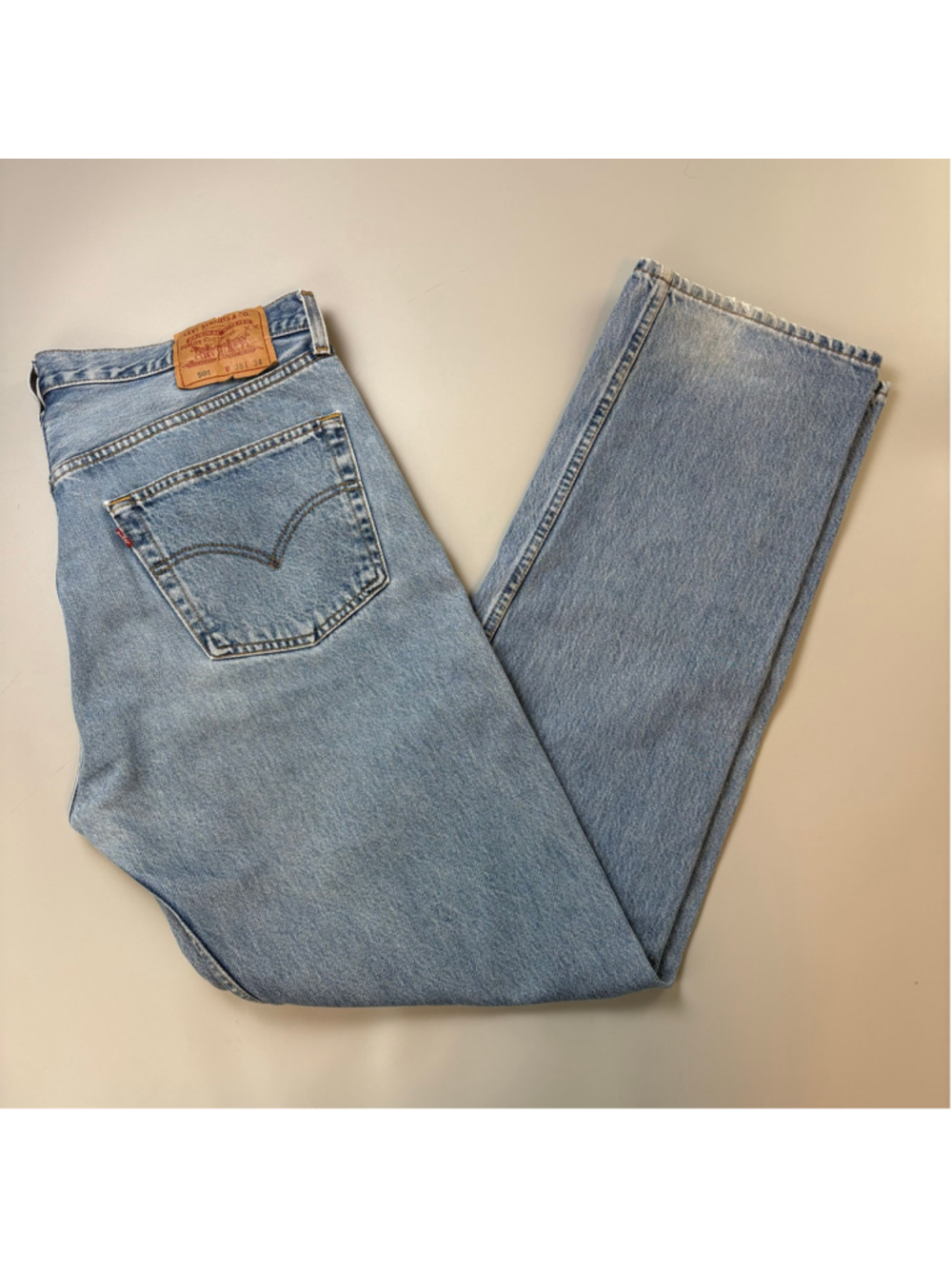 Levi's 501 XX 38 x 34 Vintage Canada Blue Faded Factory 217 Red Tab Cotton Worn